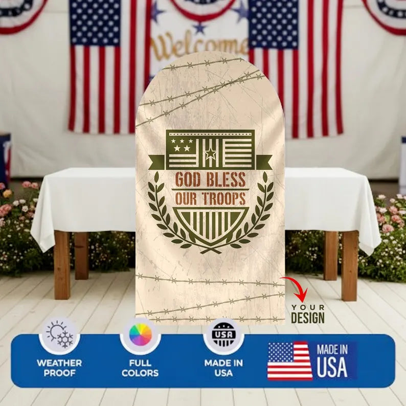 Custom USA Army Family Arch Backdrop Cover