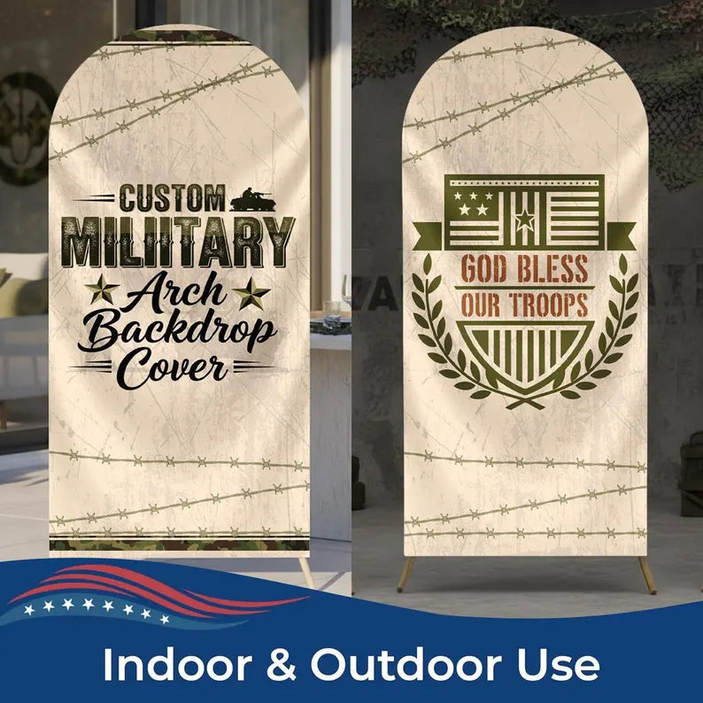 Custom USA Army Family Arch Backdrop Cover