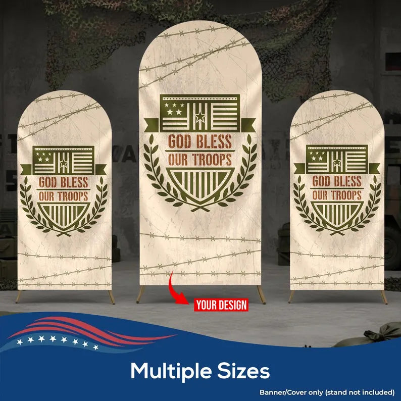 Custom USA Army Family Arch Backdrop Cover
