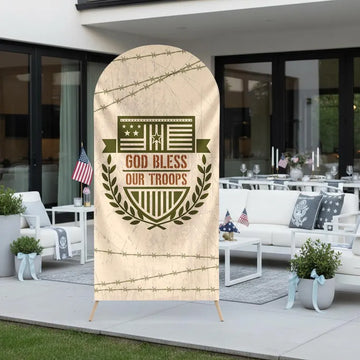 God Bless Our Troops Arch Backdrop Cover