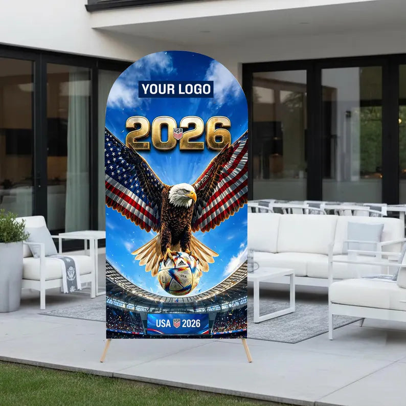 FIFA World Cup 2026 Arch Backdrop Cover, Soccer Fan Party Banner