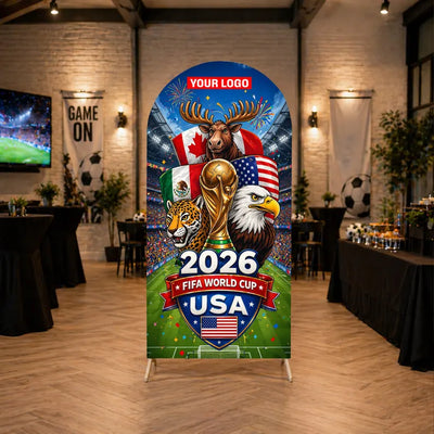 FIFA World Cup 2026 Arch Backdrop Cover, Soccer Fan Party Banner