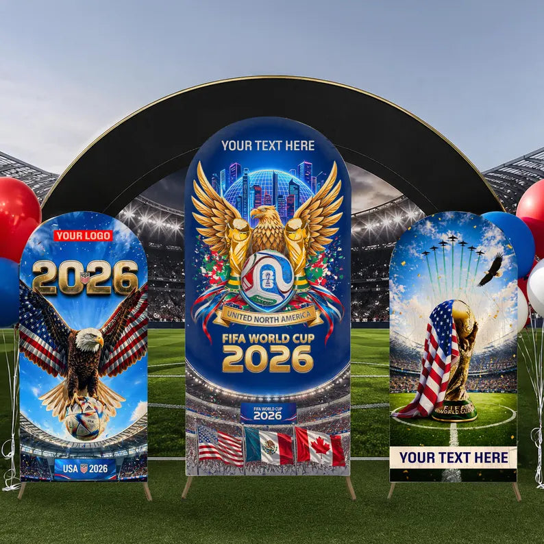 FIFA World Cup 2026 Arch Backdrop Cover, Soccer Fan Party Banner