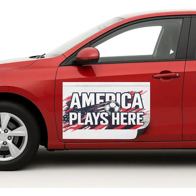 America Plays Here Car Magnet Sign by ST | fifa world Cup football Magnetic
