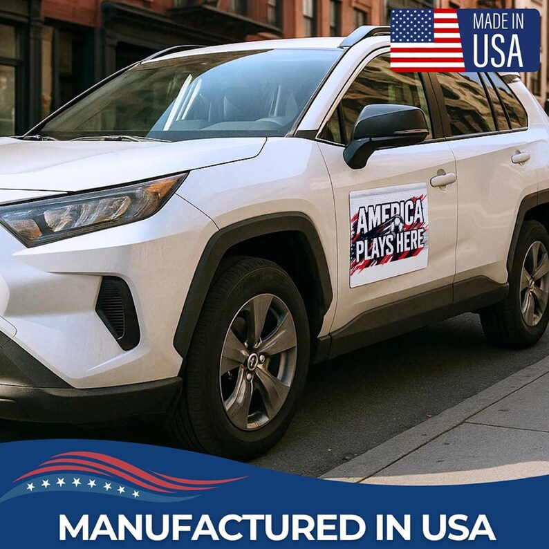 America Plays Here Car Magnet Sign by ST | fifa world Cup football Magnetic