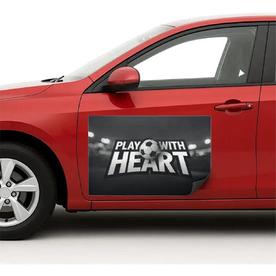Play with Heart Car Magnet Sign by ST | Soccer Car Magnet