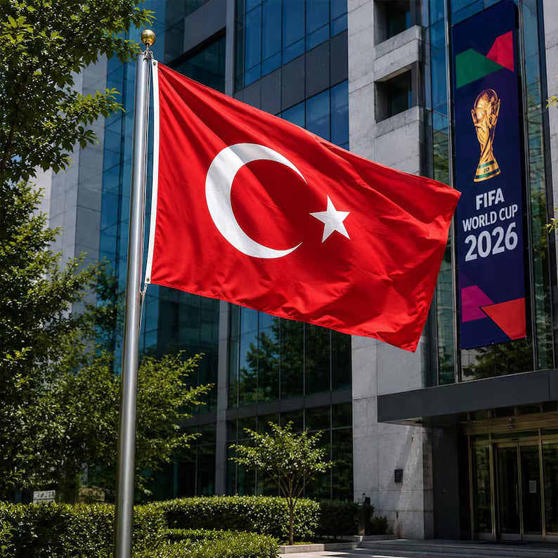 Personalized FIFA Turkey Flag, Turkish Football Fan Banner