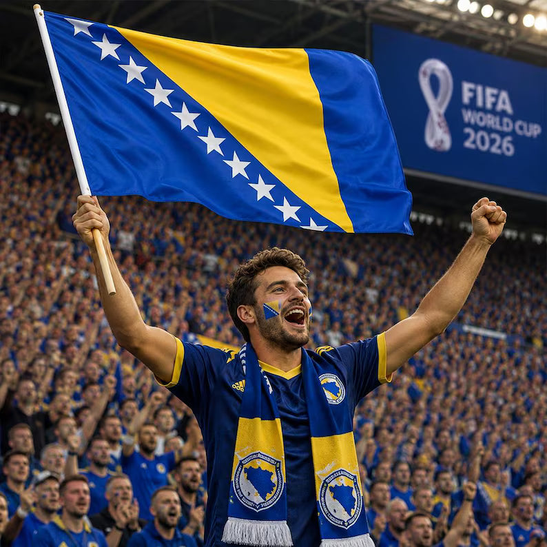 Bosnia and Herzegovina Flag, Bosnian National Flag for Football Fans