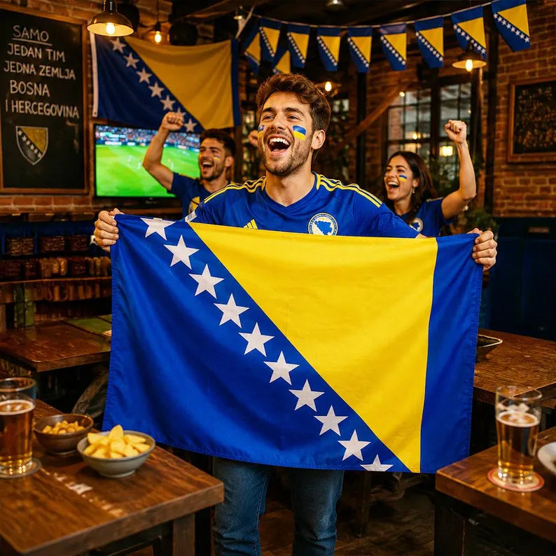 Bosnia and Herzegovina Flag, Bosnian National Flag for Football Fans