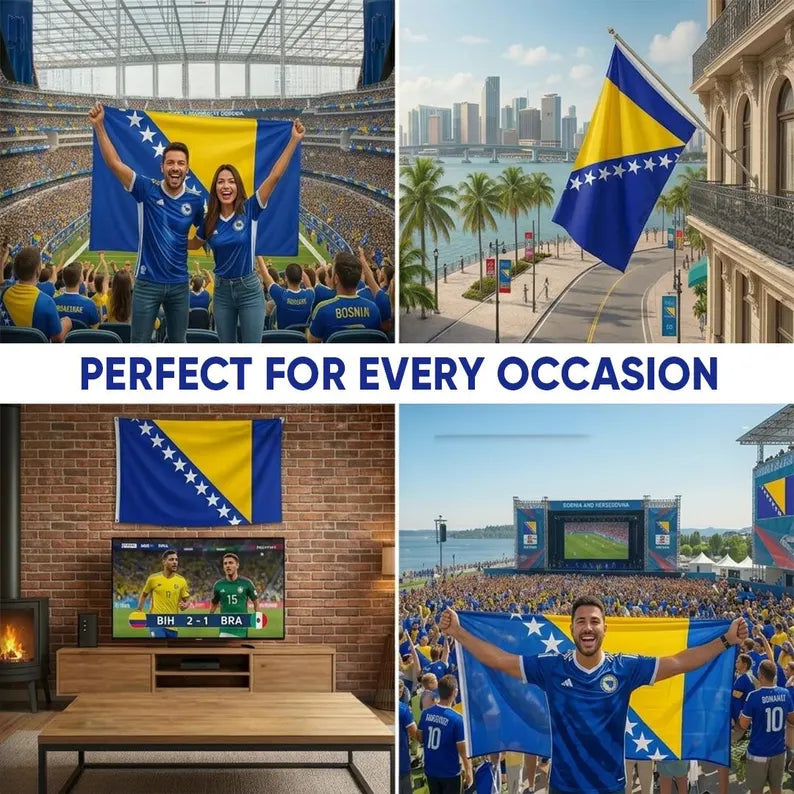 Bosnia and Herzegovina Flag, Bosnian National Flag for Football Fans
