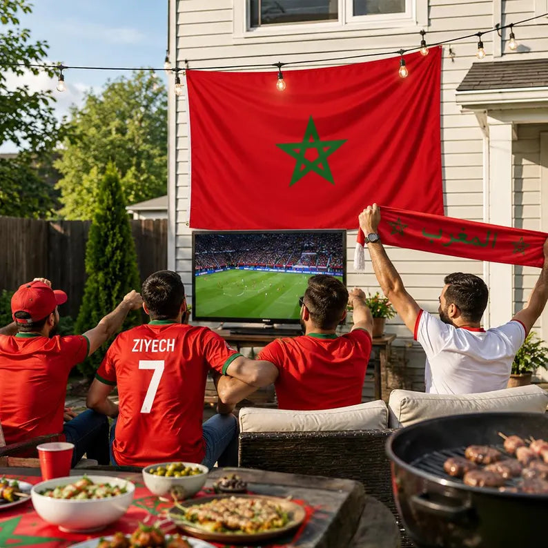 Morocco Flag for FIFA World Cup 2026, Moroccan Football Fan