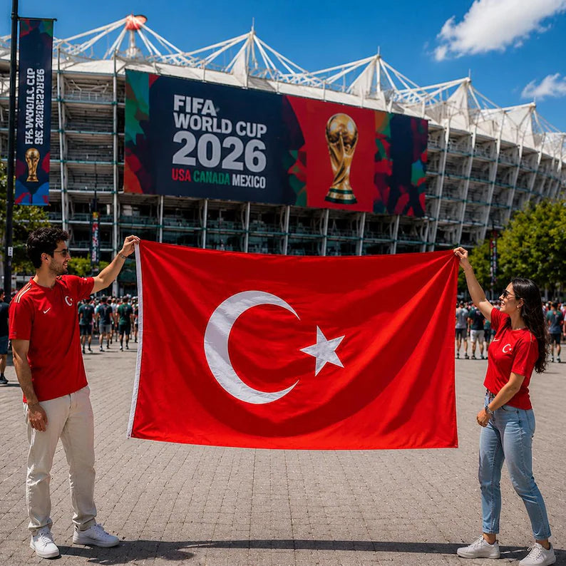 Personalized FIFA Turkey Flag, Turkish Football Fan Banner