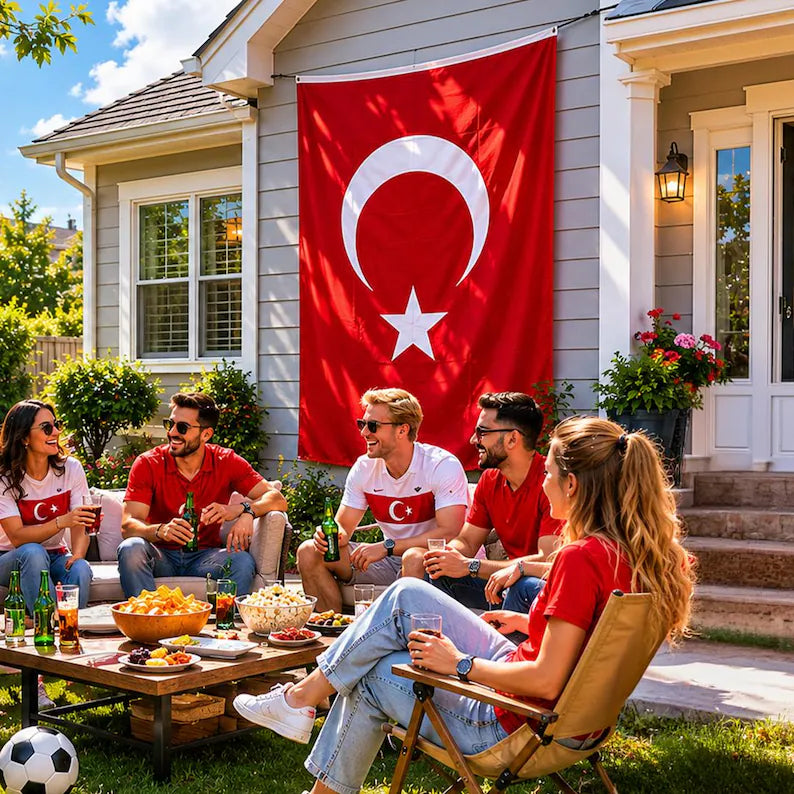 Personalized FIFA Turkey Flag, Turkish Football Fan Banner