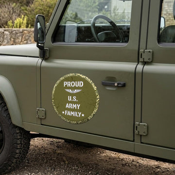 Proud US Army Family Round Car Magnet Sign