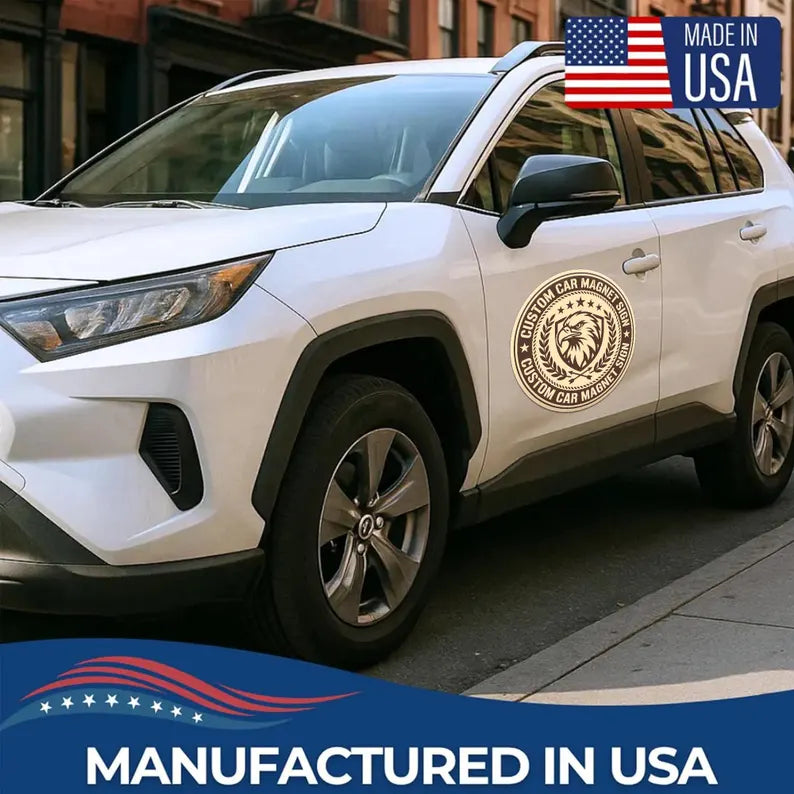 Custom Round Car Magnet Sign | Personalized Military Support Vehicle Magnet