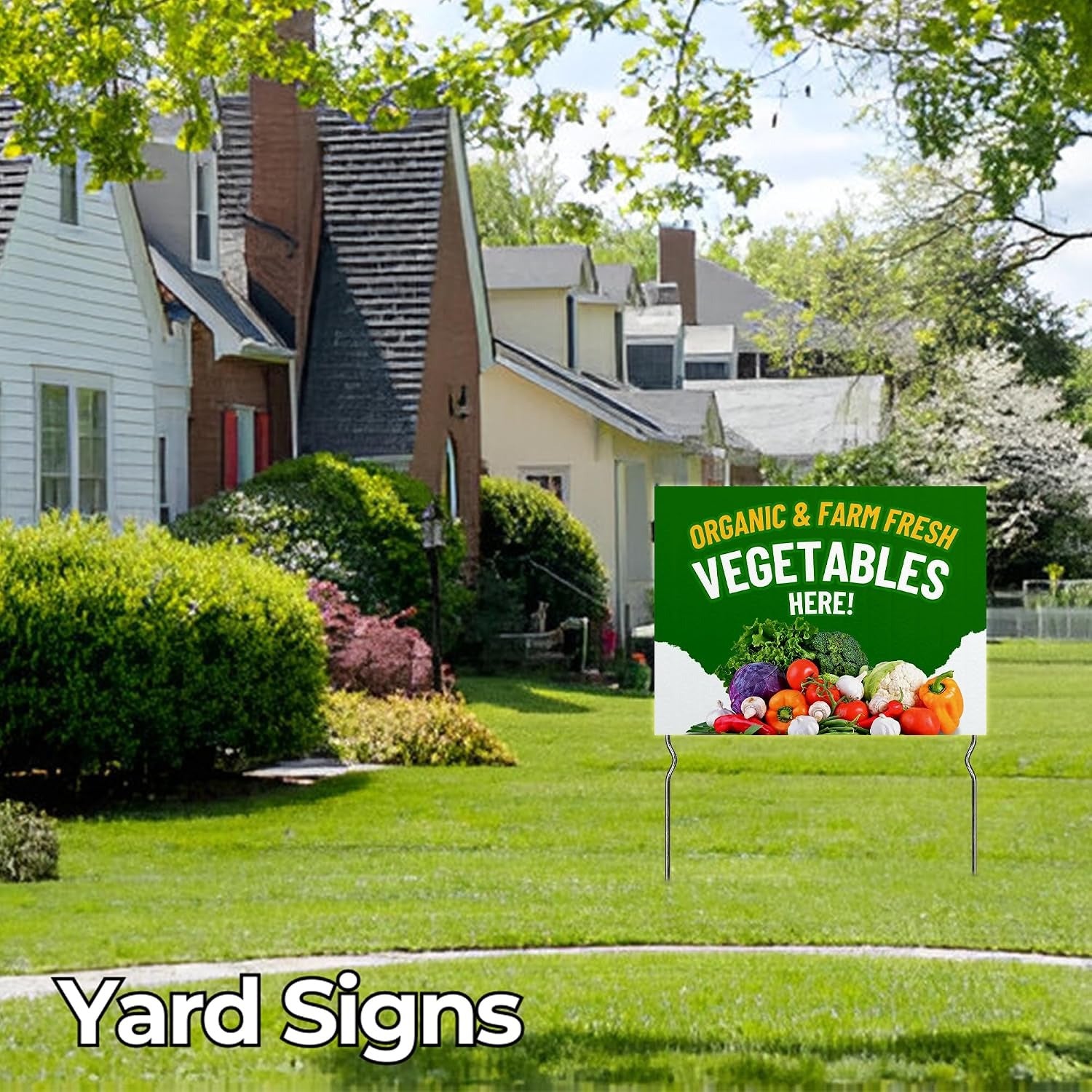 Organic & Farm Fresh Vegetables Here! Yard Sign