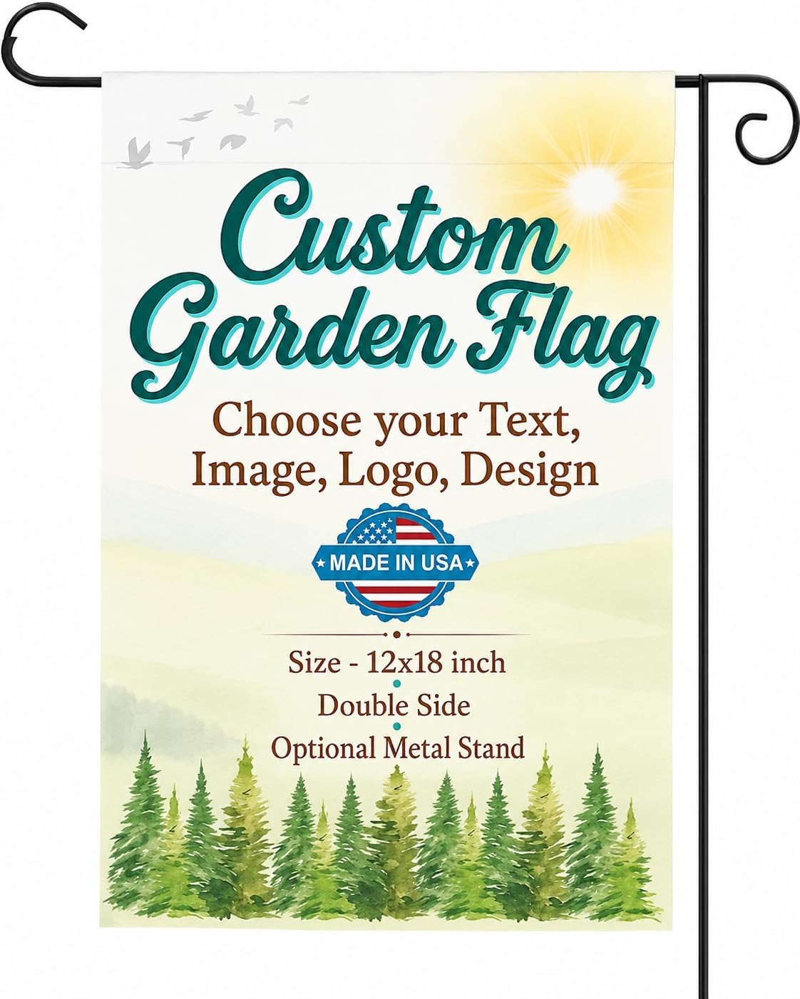 DC Custom Garden Flag with Stand, Double Sided custom yard flag