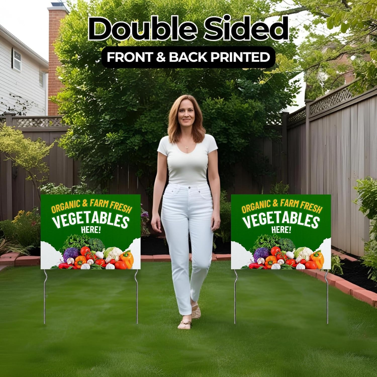 Organic & Farm Fresh Vegetables Here! Yard Sign