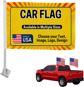 DC Custom Car Flag Pole Window Custom Flag with Picture