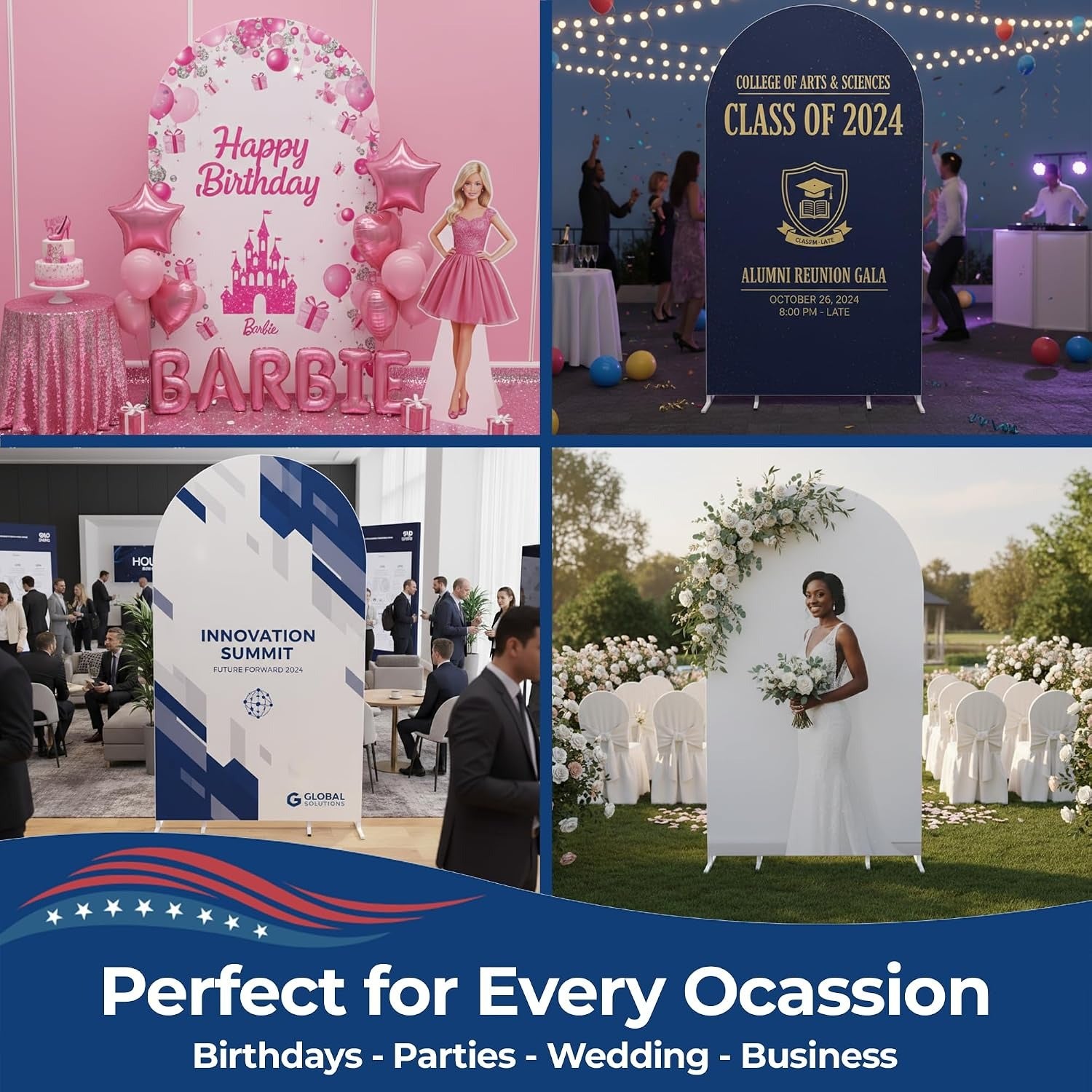 DC Custom Arch Backdrop Cover, Double Sided Custom Arch Covers