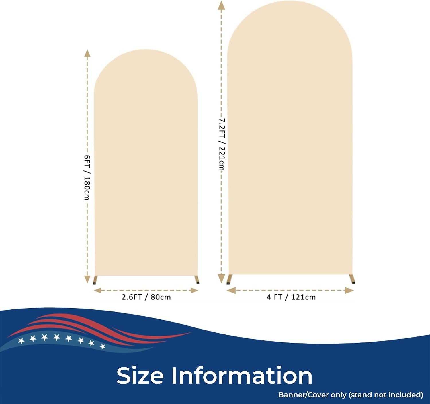 DC Custom Arch Backdrop Cover, Double Sided Custom Arch Covers