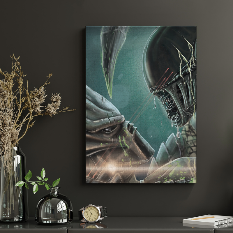 ALIENS VS PREDATOR WALL CANVAS DECOR