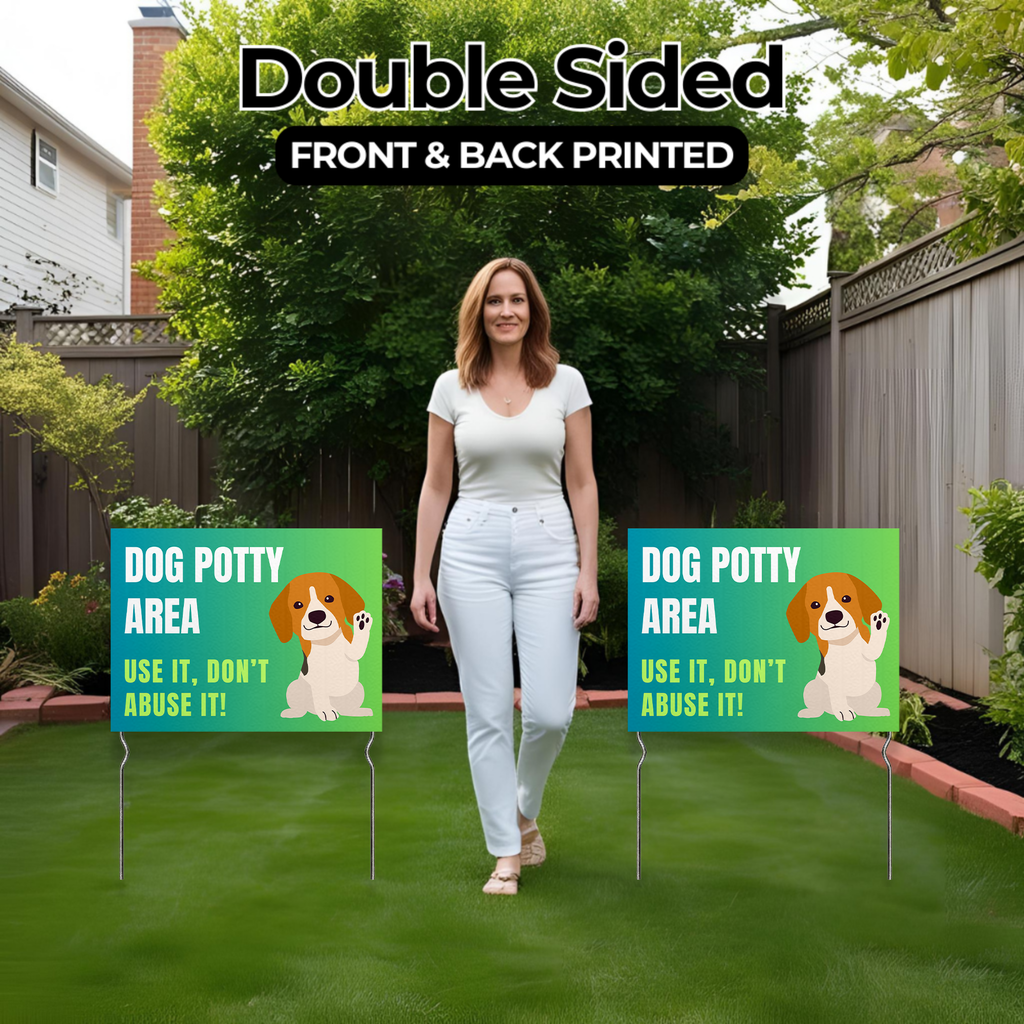 DOG POTTY AREA YARD SIGN