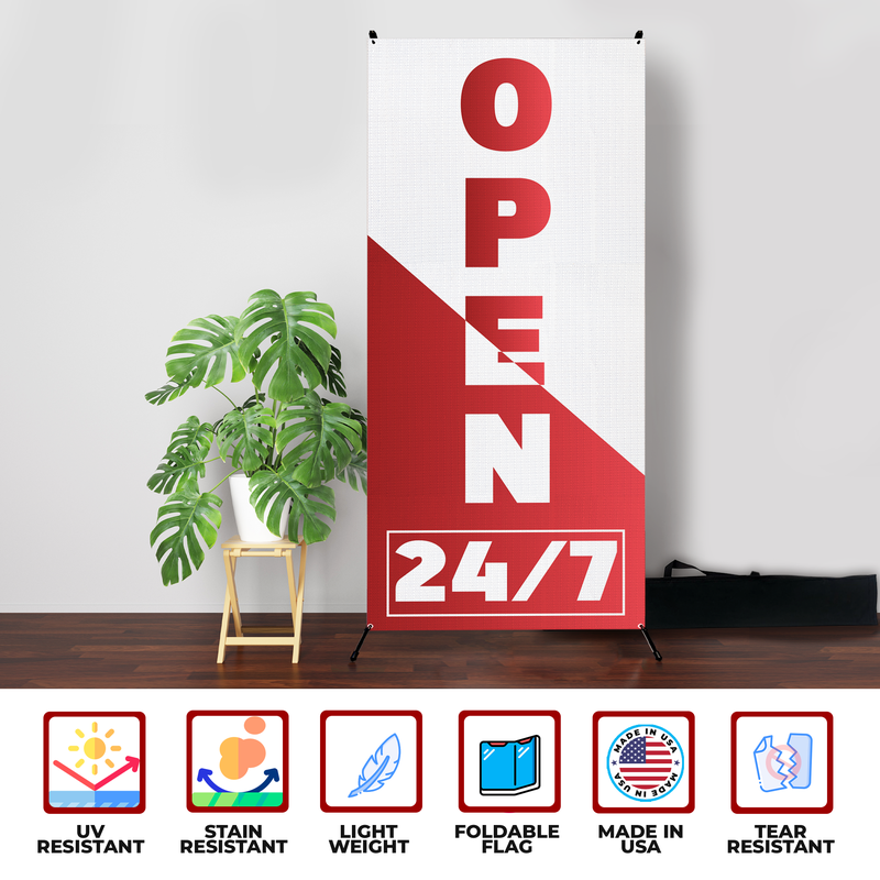 OPEN 24/7 X-BANNER