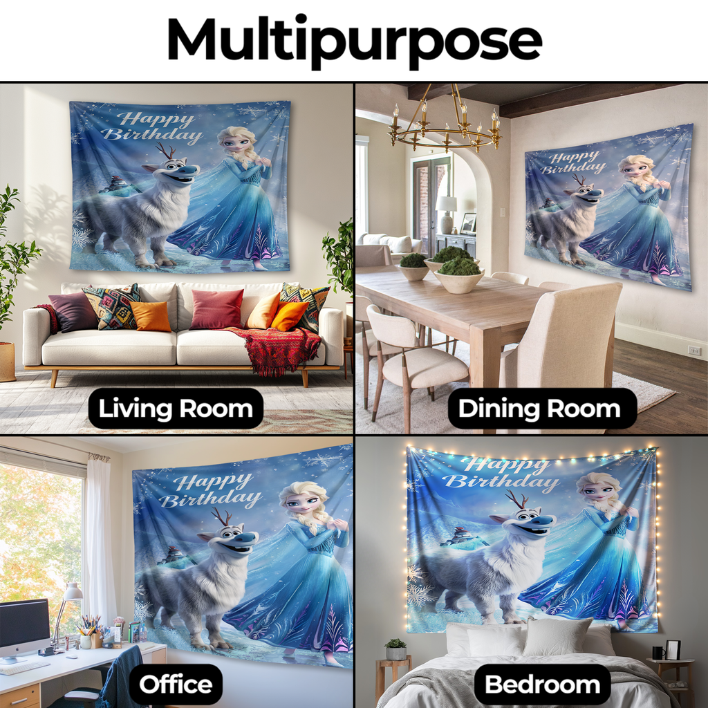 FROZEN BIRTHDAY WALL TAPESTRY