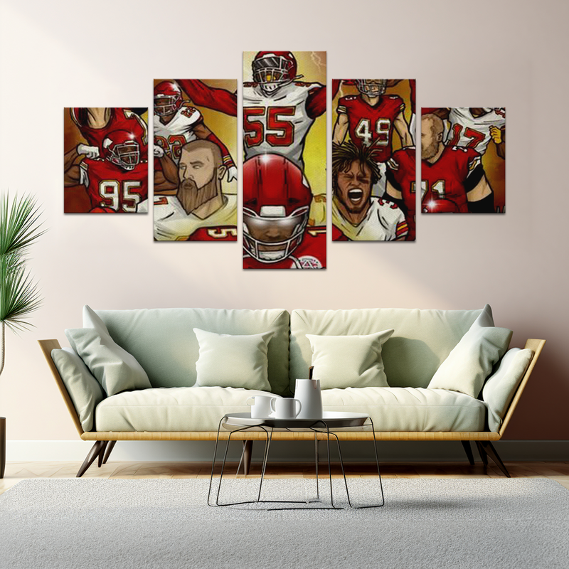 MAHOMES & KC TEAM COMIC STYLE DECOR CANVAS