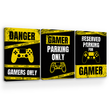 GAMER PARKING ONLY CANVAS DECOR