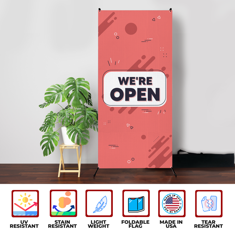 WE'RE OPEN X-BANNER