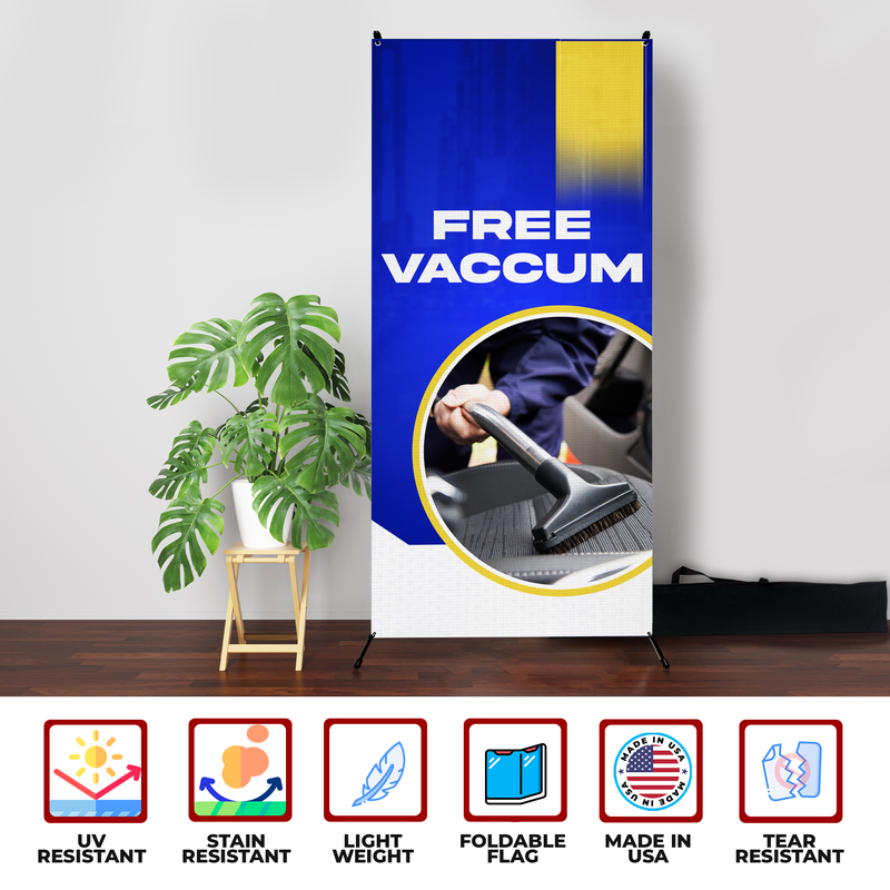 FREE VACCUM X-BANNER