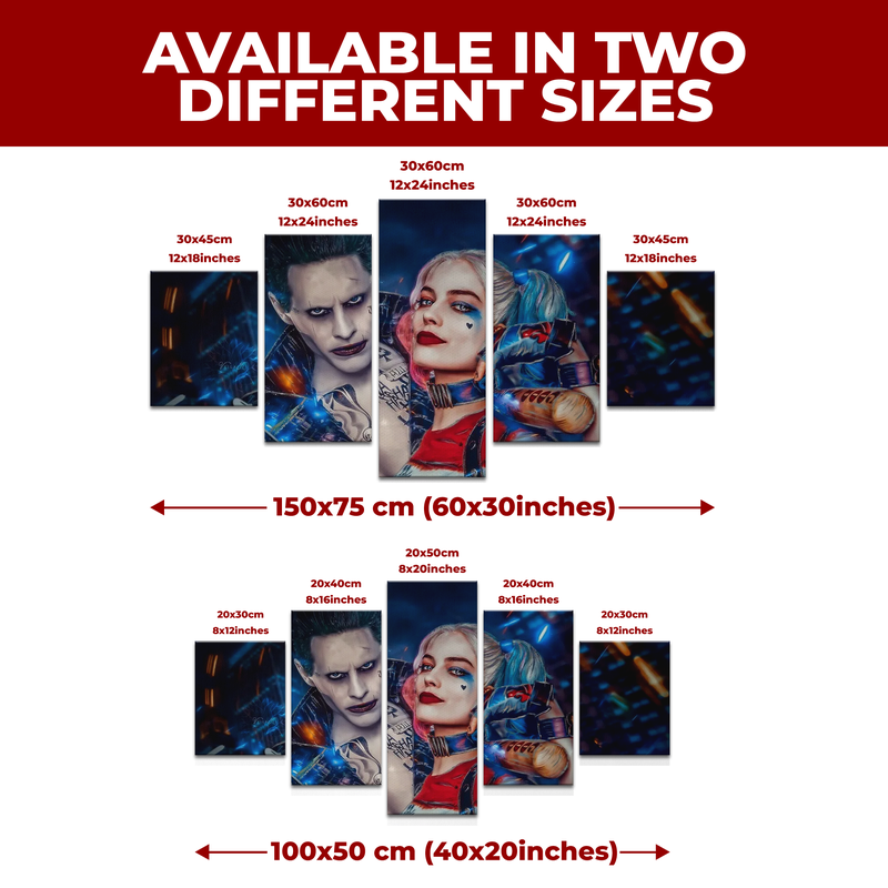 SUICIDE SQUAD JOKER & HARLEY QUIN WALL CANVAS