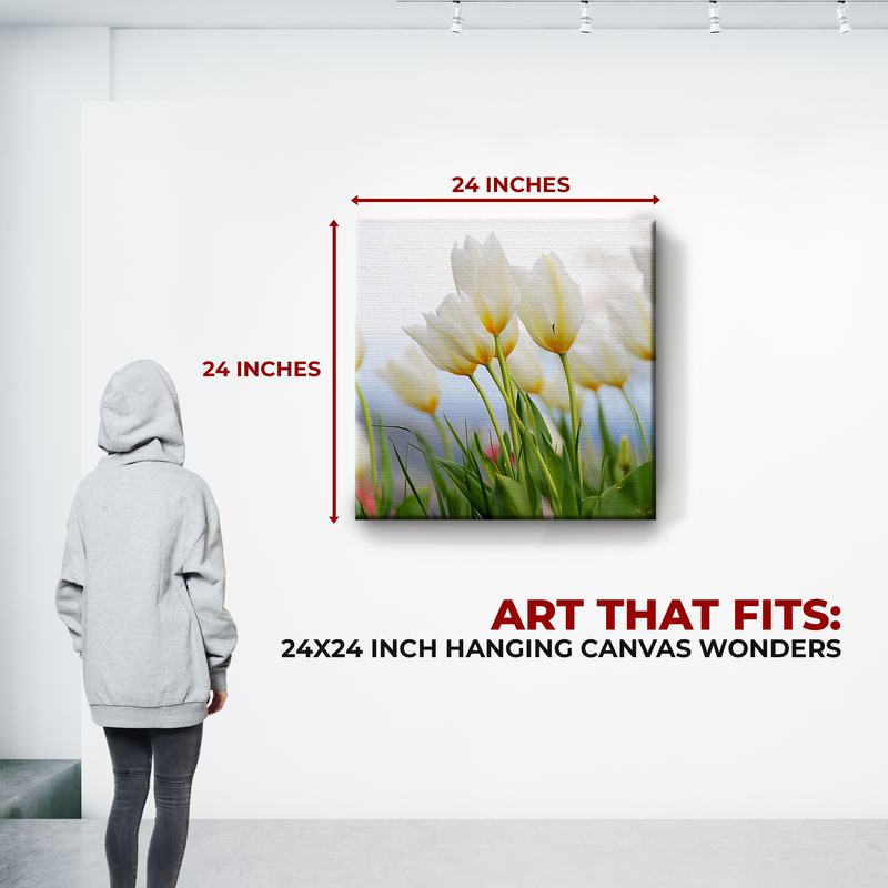 WHITE GRAY FLOWER CANVAS