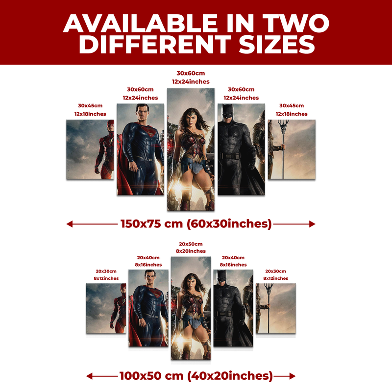 JUSTICE LEAGUE THE MOVIE WALL CANVAS