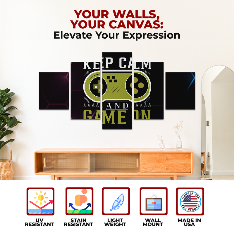 KEEP CALM & GAME ON WALL CANVAS
