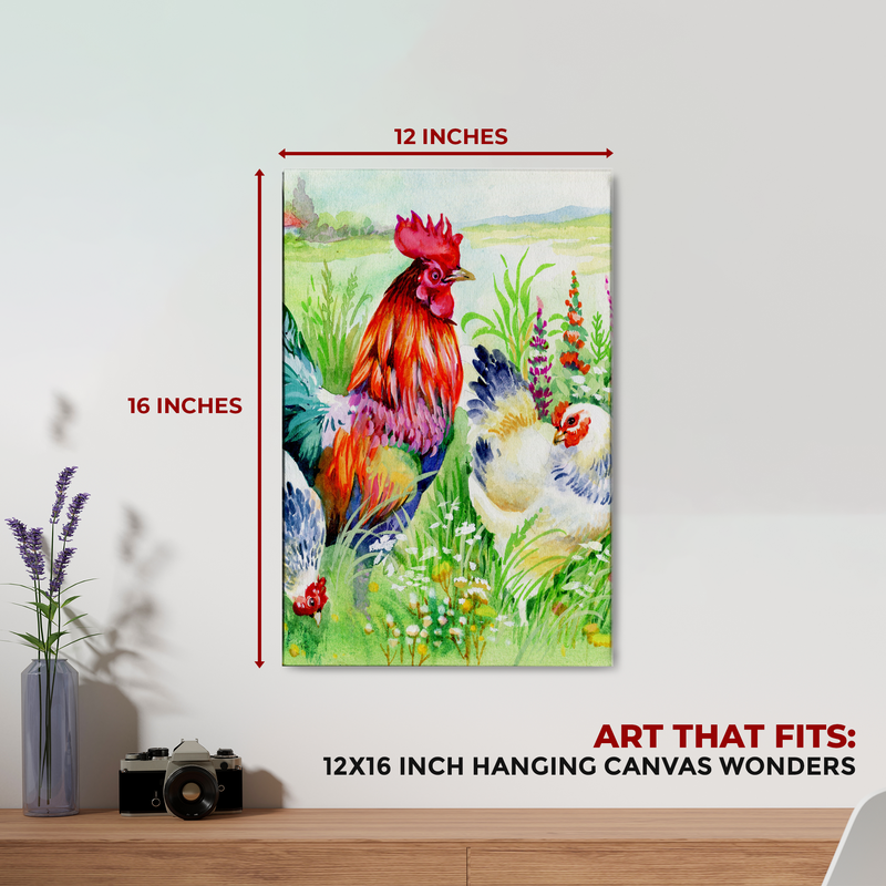 ROOSTER & HENS DECOR CANVAS