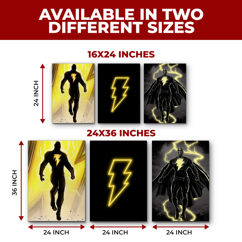 BLACK ADAMS WALL CANVAS