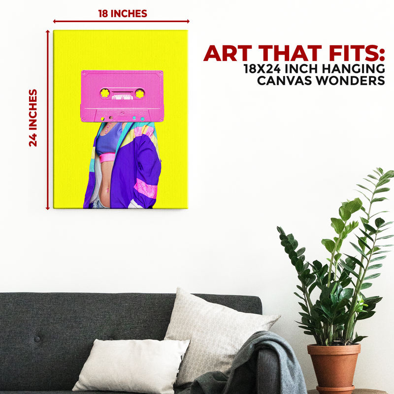 FASHION RETRO CASSETTE DECOR CANVAS