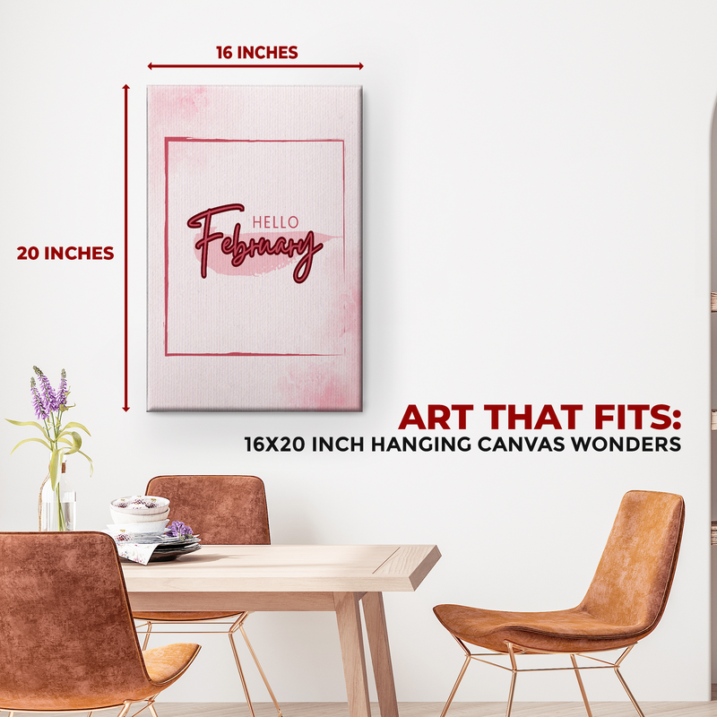 HELLO FEBRUARY CANVAS DECOR
