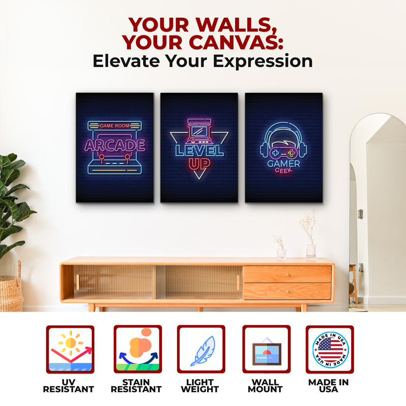 GAME ROOM ARCADE CANVAS DECOR