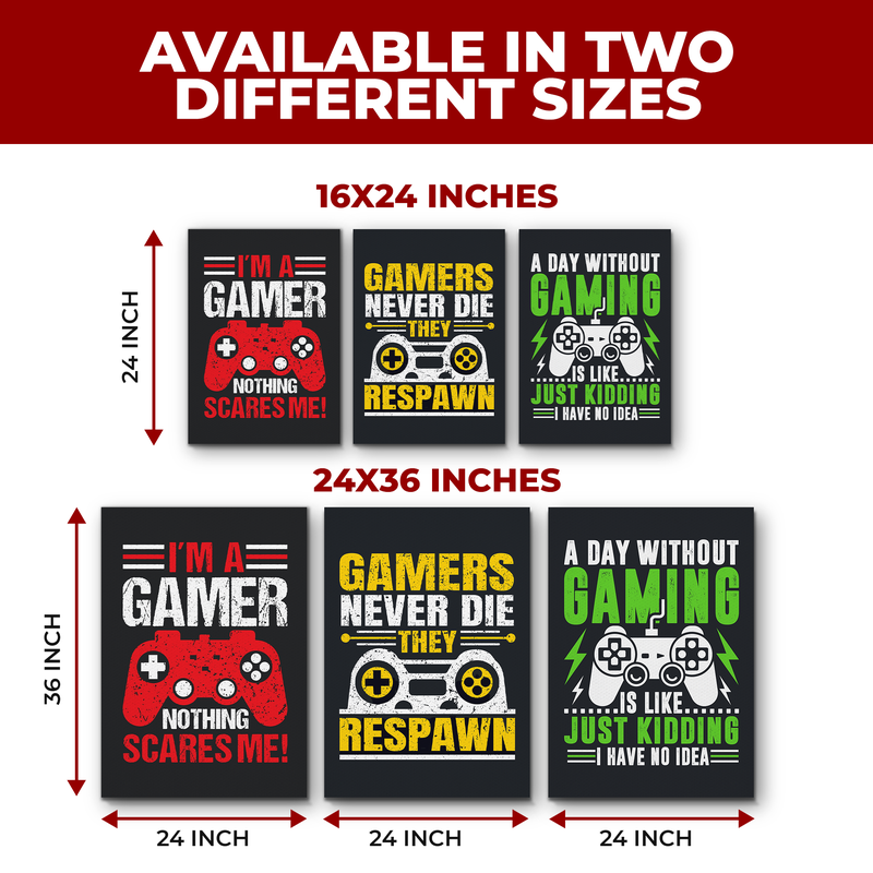 GAMERS NEVER DIE CANVAS DECOR