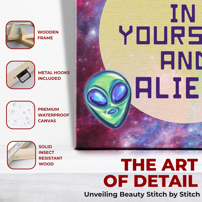 BELIEVE IN YOURSELF & ALIENS WALL CANVAS DECOR