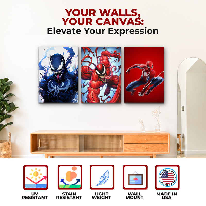 CARNAGE, VENOM & SPIDERMAN CANVAS DECOR