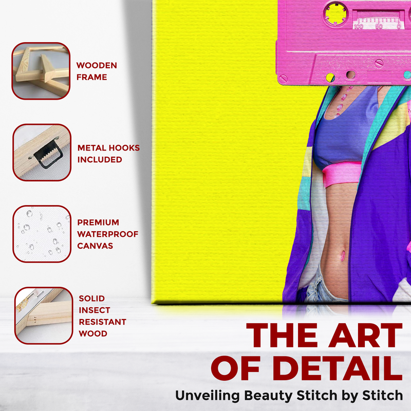 FASHION RETRO CASSETTE DECOR CANVAS