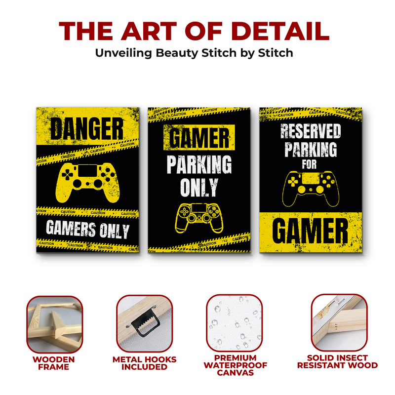 GAMER PARKING ONLY CANVAS DECOR