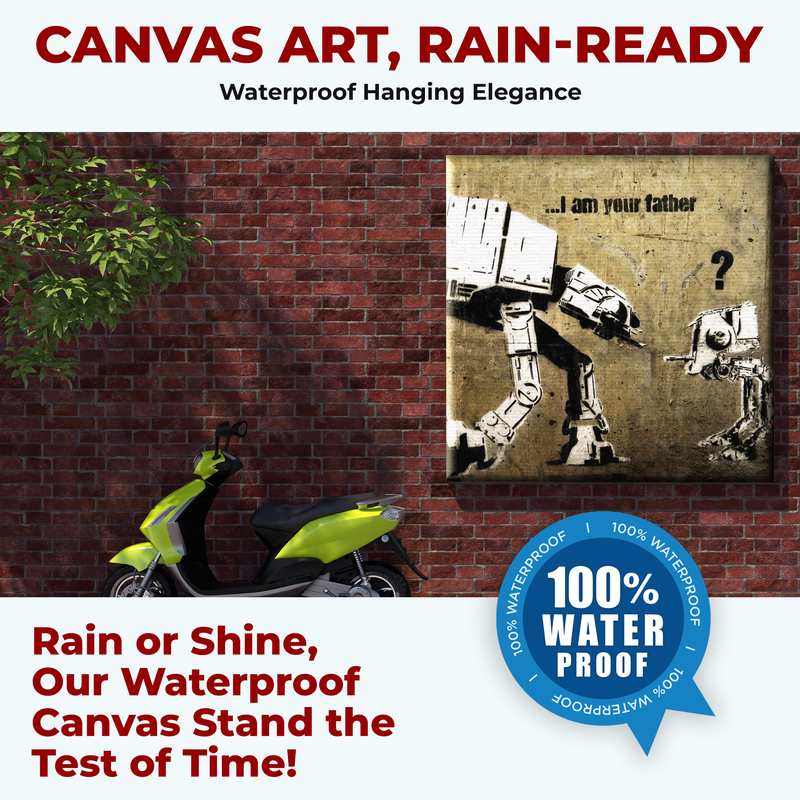 FUNNY ROBOTS STREET ART WALL CANVAS DECOR