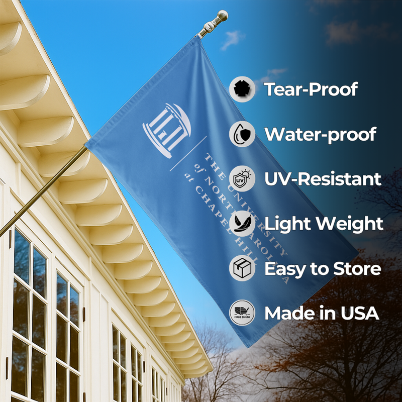 NORTH CAROLINA CHAPEL HILL UNIVERSITY FLAG
