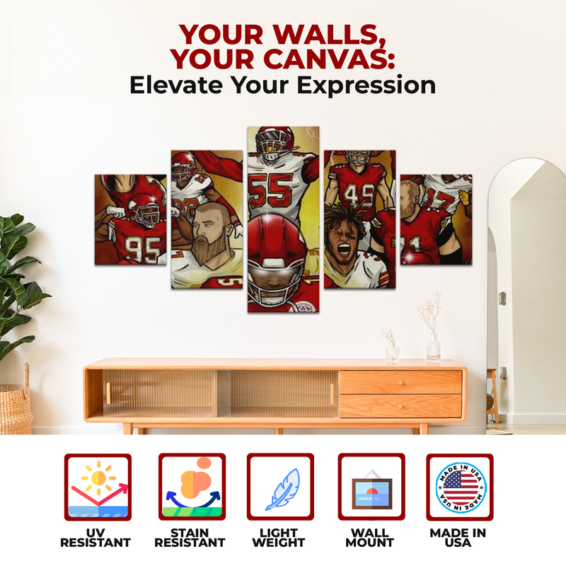 MAHOMES & KC TEAM COMIC STYLE DECOR CANVAS